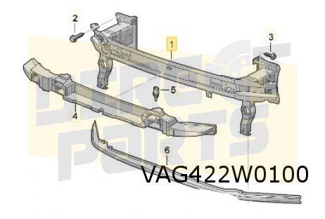 Volkswagen Caddy (1/21-) (2K) voorbumperversterking (travers, Neuf, Volkswagen, -, -
