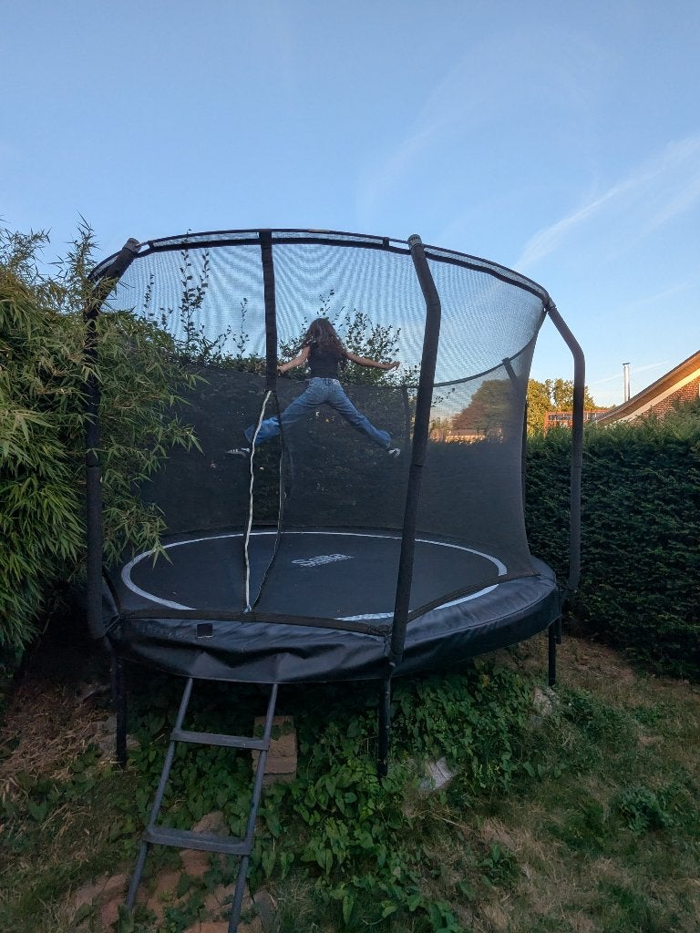 Trampoline Salta premium black 366, Ophalen, Zo goed als nieuw