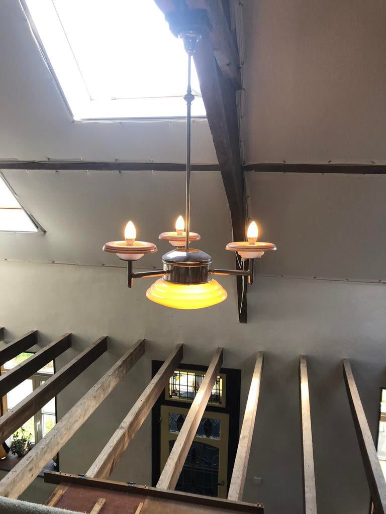 Groot kroonluchter, Huis en Inrichting, Lampen | Kroonluchters, Ophalen of Verzenden, Gebruikt, Glas