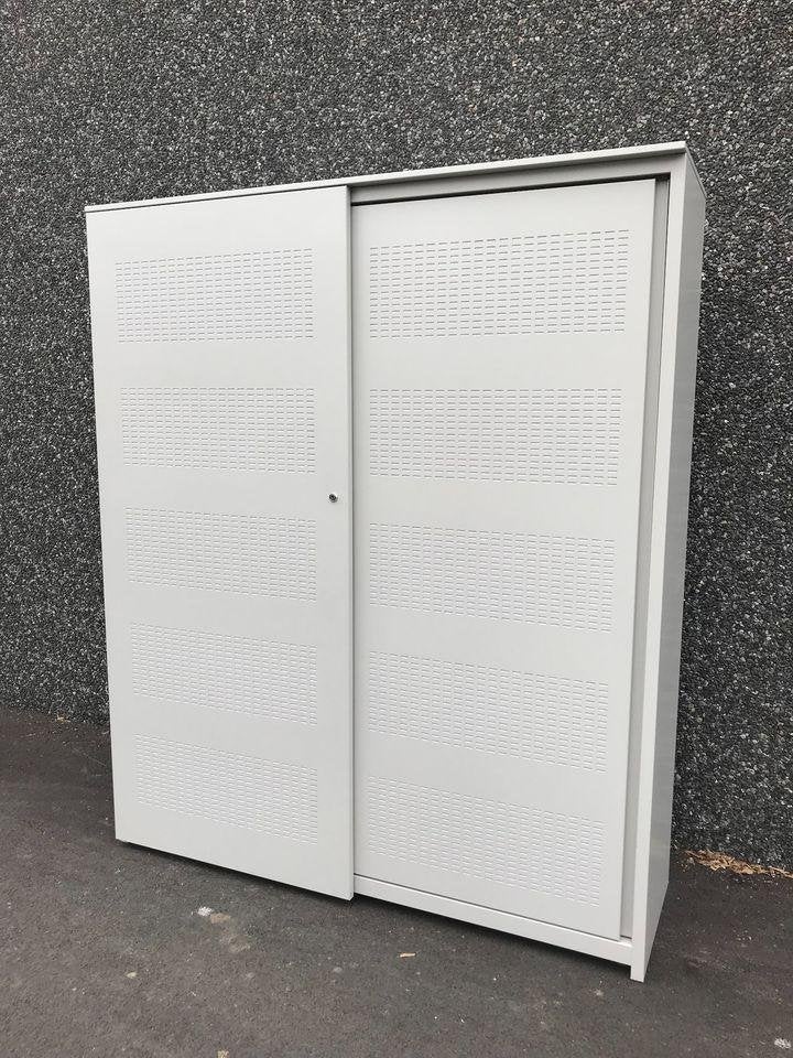AKOESTISCHE SCHUIFDEURKAST – 190  160  47 CM – WIT, Ophalen, Gebruikt, 150 tot 200 cm, Metaal