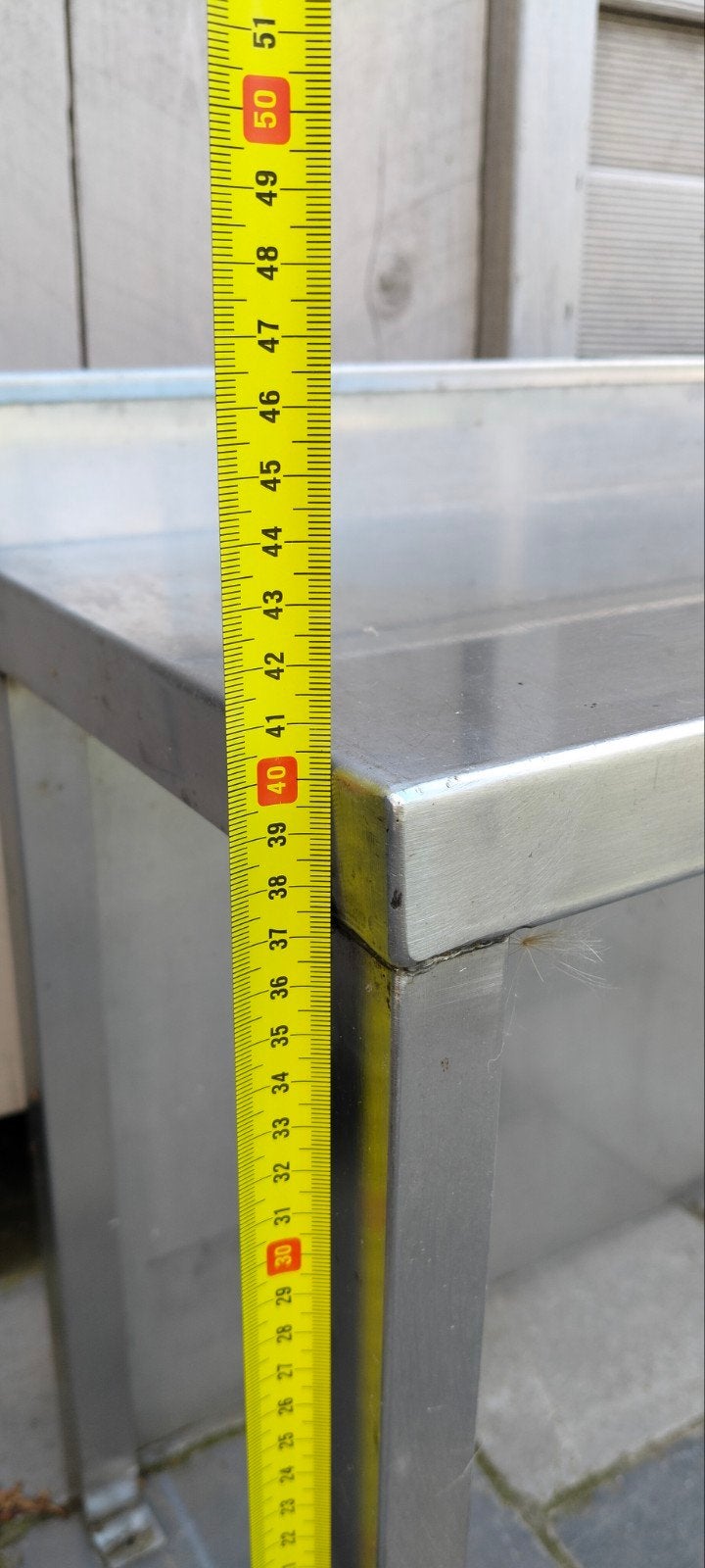 Inox tafel opzetstuk., Ophalen, Gebruikt