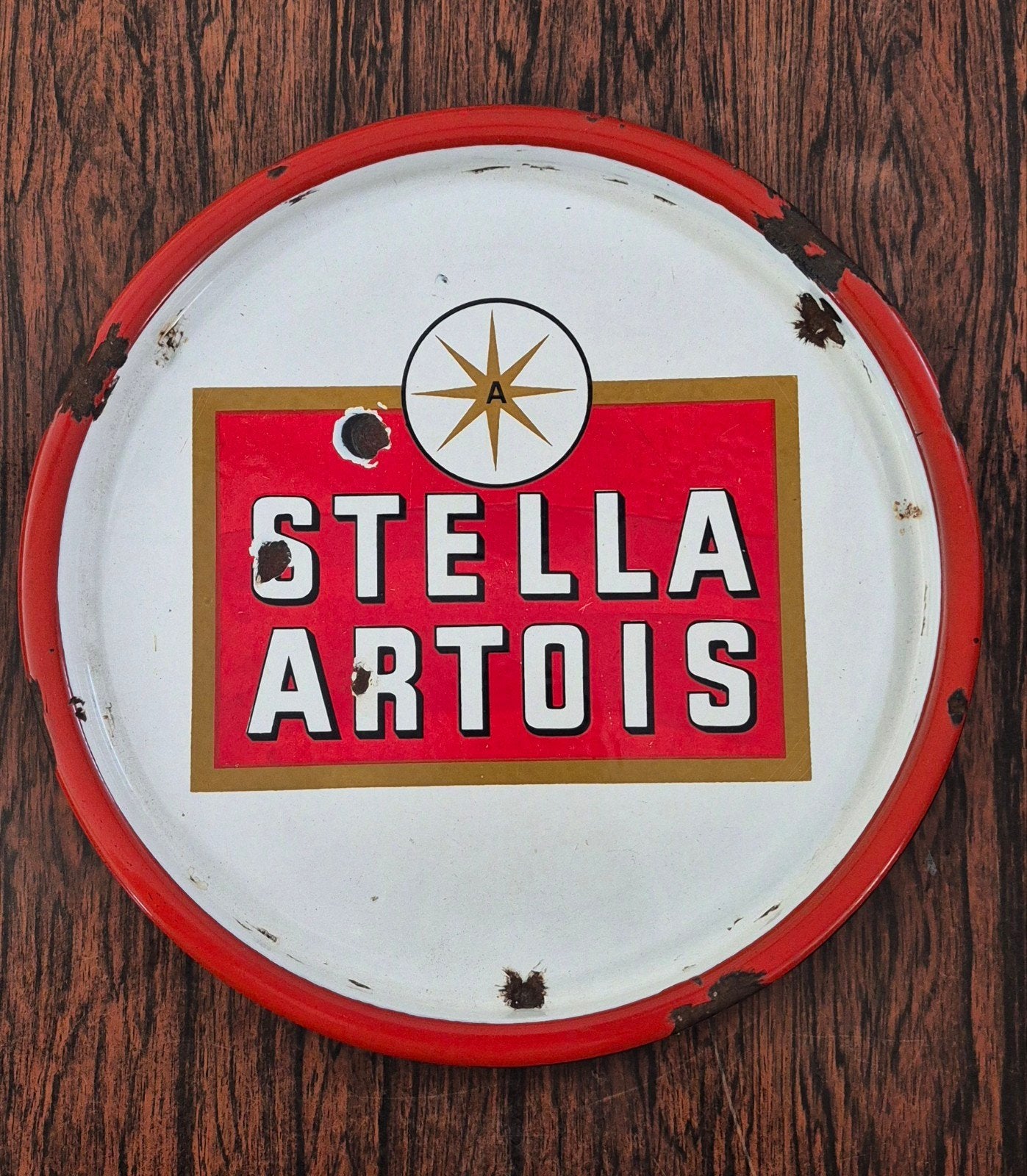 Stella artois emaille bierplateau, Ophalen of Verzenden, Gebruikt, Overige typen, Stella Artois