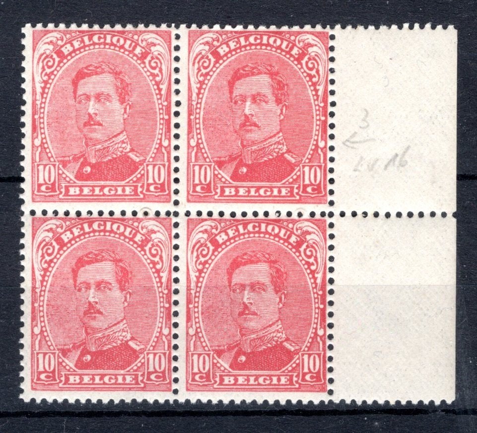 138 MNH 1915 - Z.M. Koning Albert 1 (4 stuks), Verzenden, Postfris, Postfris