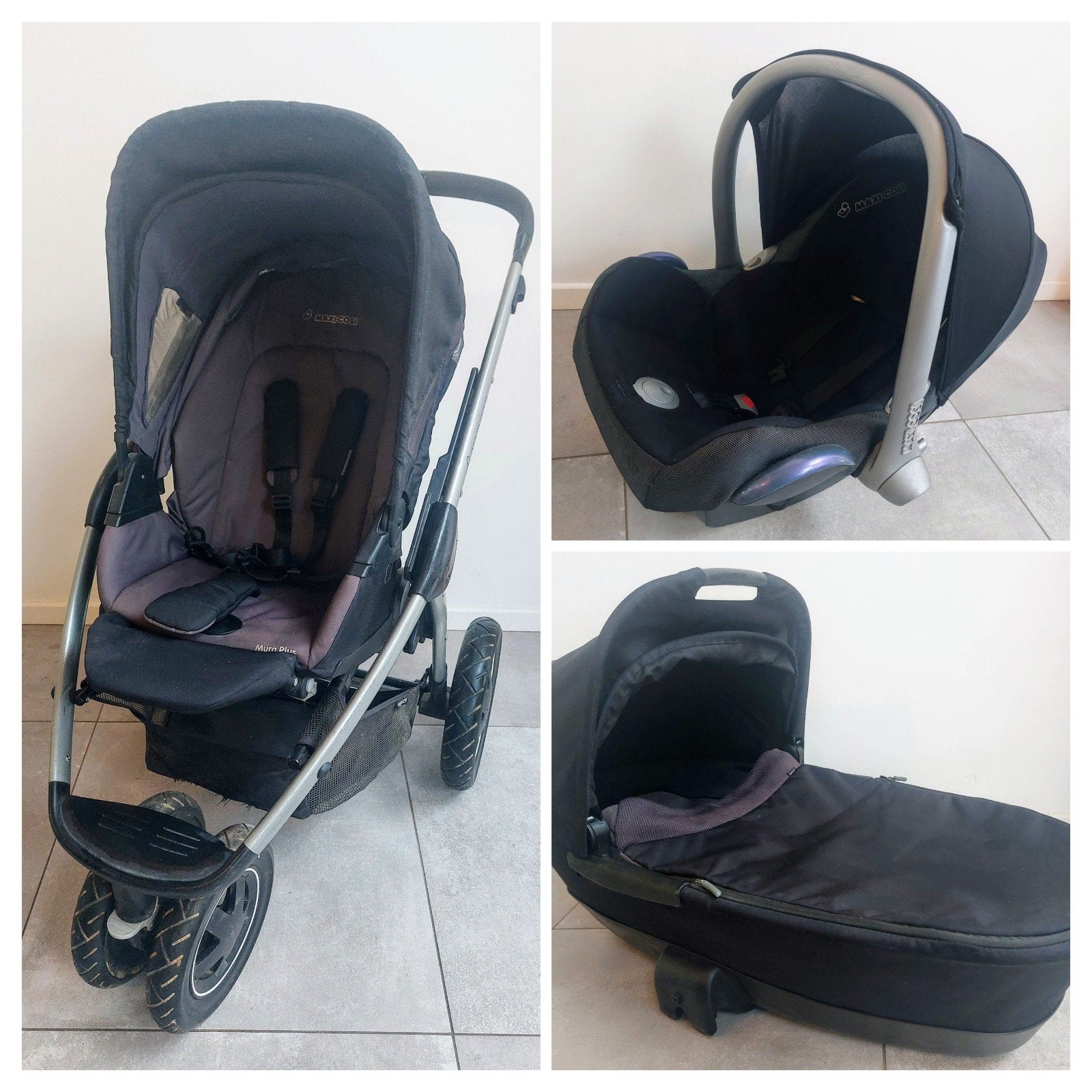 Maxi Cosi buggy, draagmand, draagbare autostoel, Ophalen