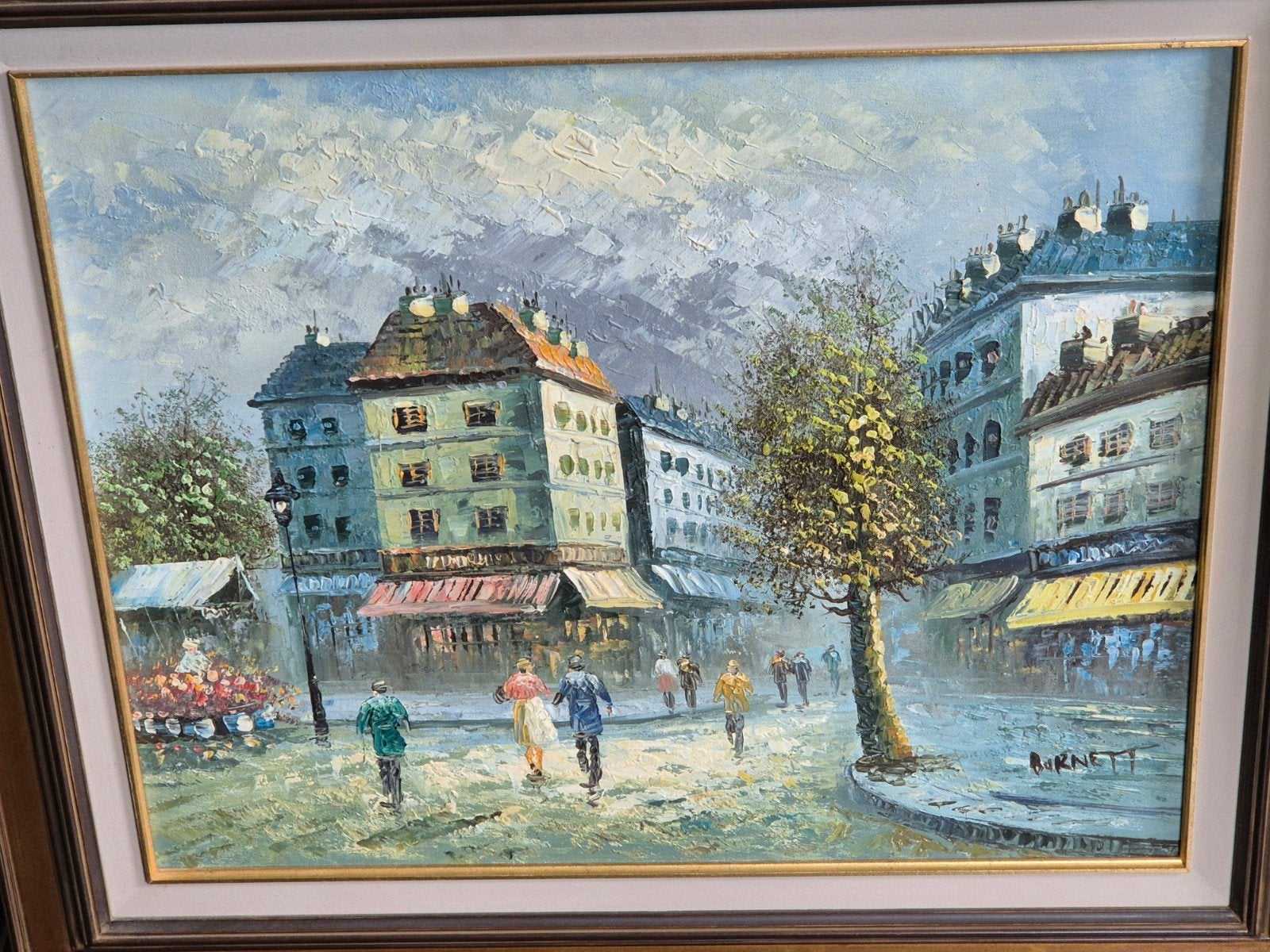 huile sur toile signée  burnett, Antiquités & Art, Enlèvement, Toile
