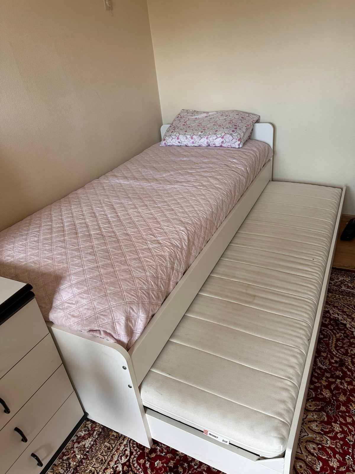 Lit double avec 2 tiroire  et deux matlas, 90 cm, Enlèvement, Utilisé, 200 cm