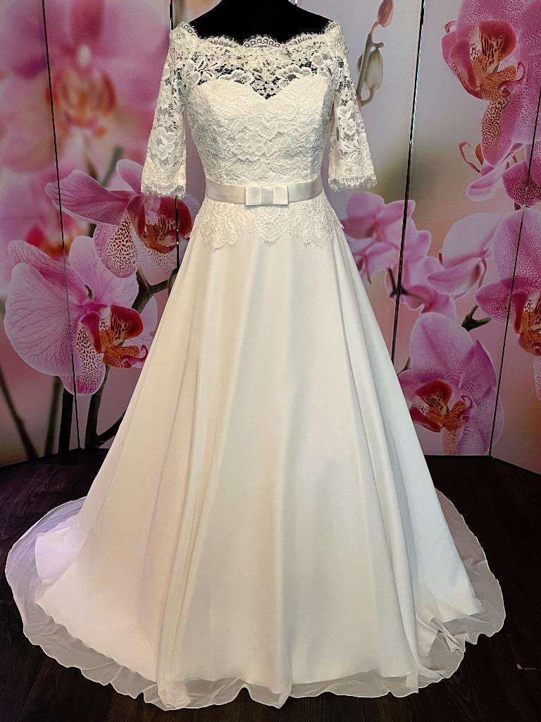 Nieuw maat 38 ASPEN klassiek japon weg=weg, Trouwjurk, Overige kleuren, Verzenden, Bianco Evento