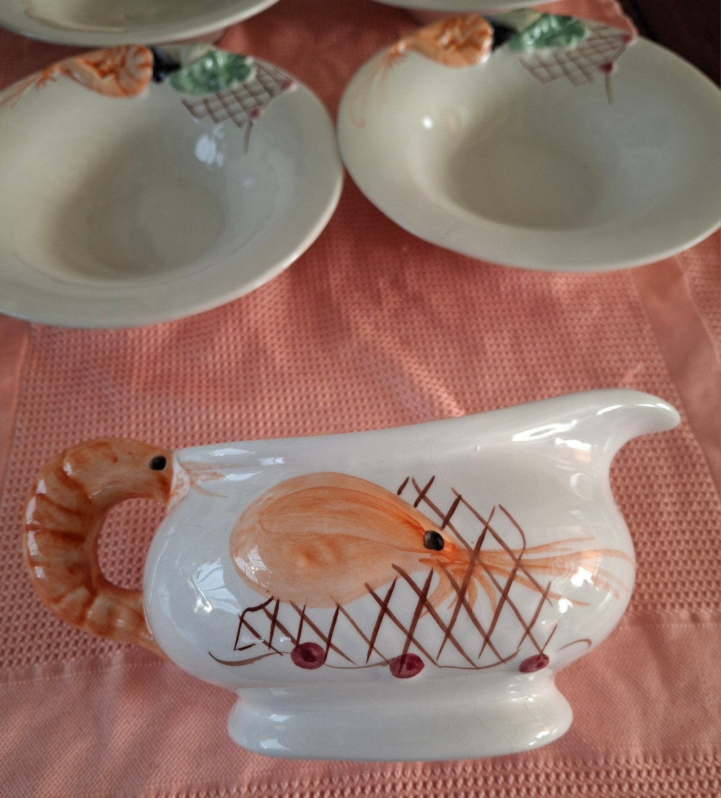 Bol à sauce aux fruits de mer en majolique de 5 pièces avec, Enlèvement ou Envoi