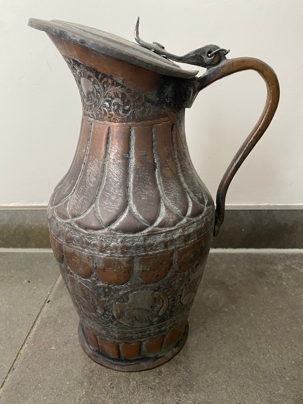 Cruche en cuivre antique., Enlèvement ou Envoi