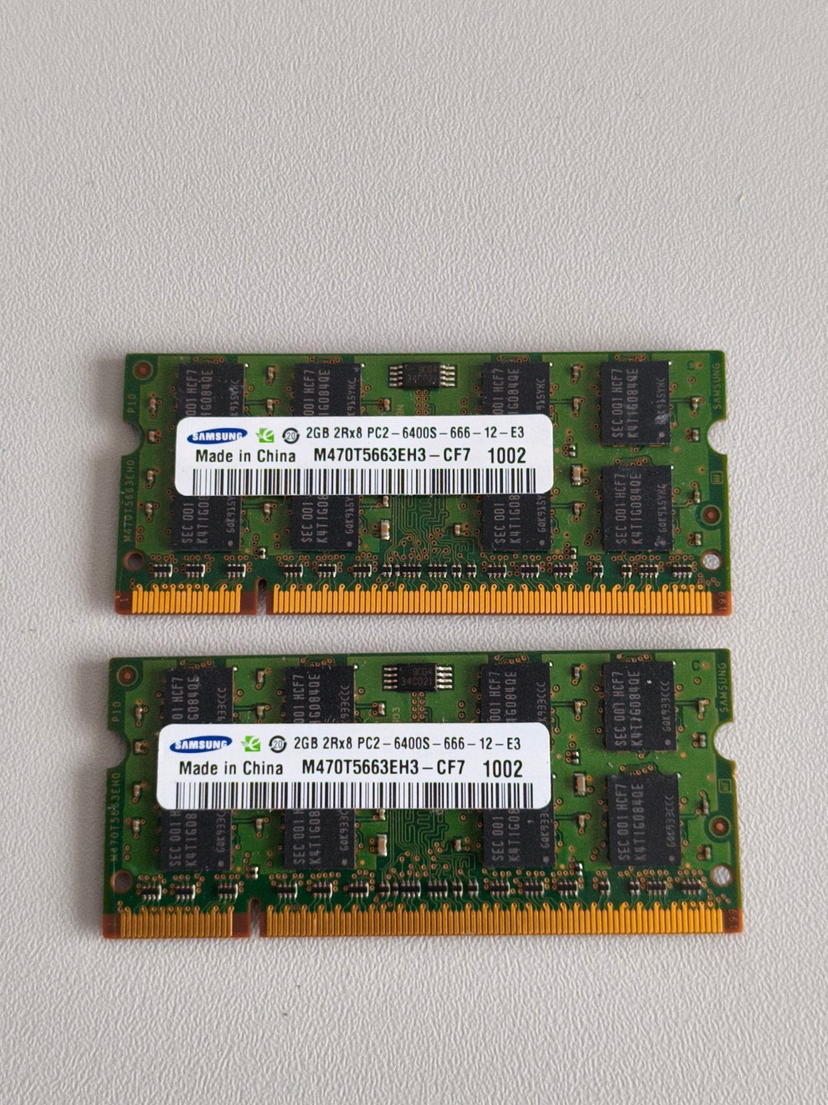 Set van 4GB DDR2 Laptop RAM (2x 2GB SO-DIMM PC2-6400S, Informatique & Logiciels, Enlèvement ou Envoi, DDR2, Laptop, 2 GB