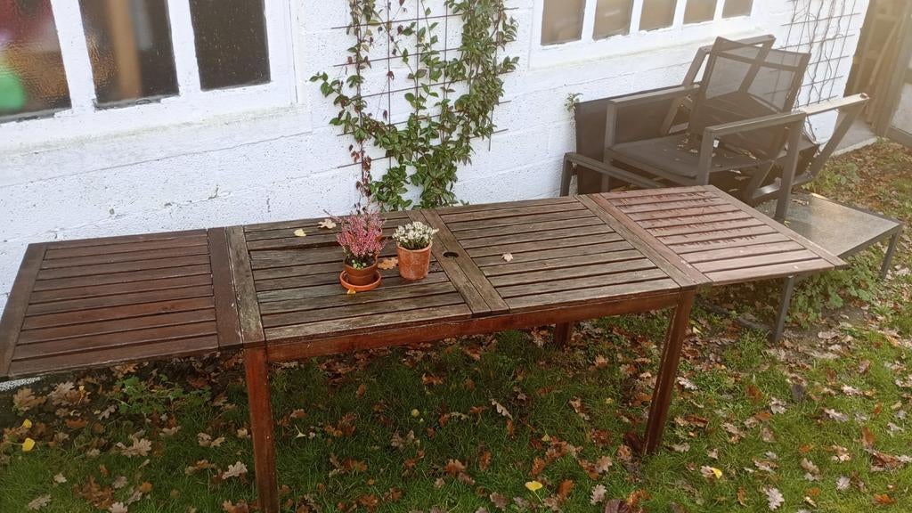 Tuintafel, Ophalen, Gebruikt, Rechthoekig, Hout