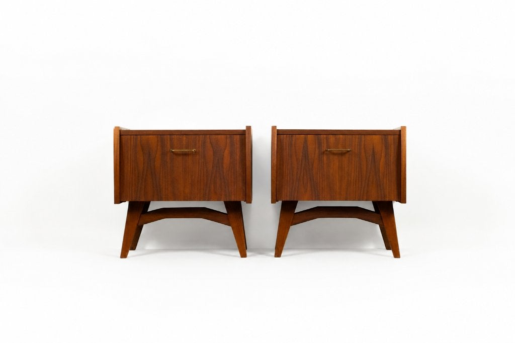 Prachtige set vintage nachtkastjes, Huis en Inrichting, Slaapkamer | Nachtkastjes, Gebruikt, Hout, Ophalen