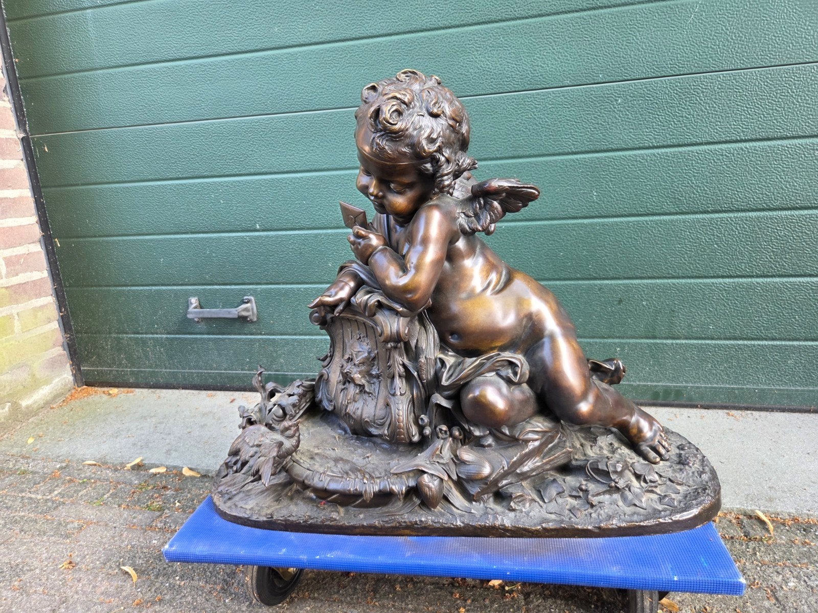 Zeer mooi groot bronzen antiek beeld, Ophalen, Brons