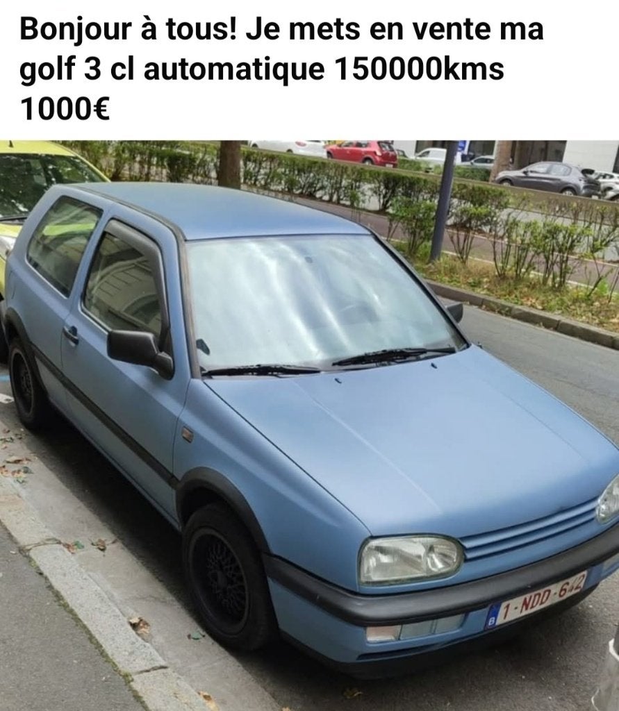 Vw golf 3 1,8 CL automatique 151000kms, Autos, Achat, Autres couleurs, Noir, 5 places