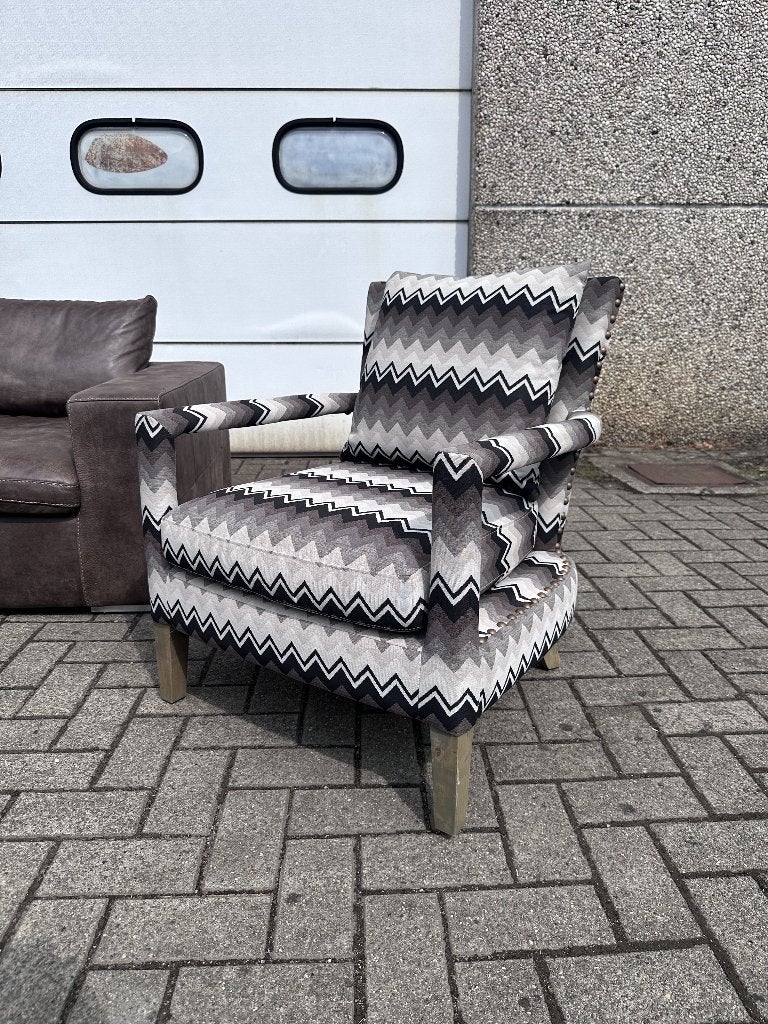 FAUTEUIL DESIGN VINTAGE MISSONI EN TISSU ZIGZAG, Enlèvement