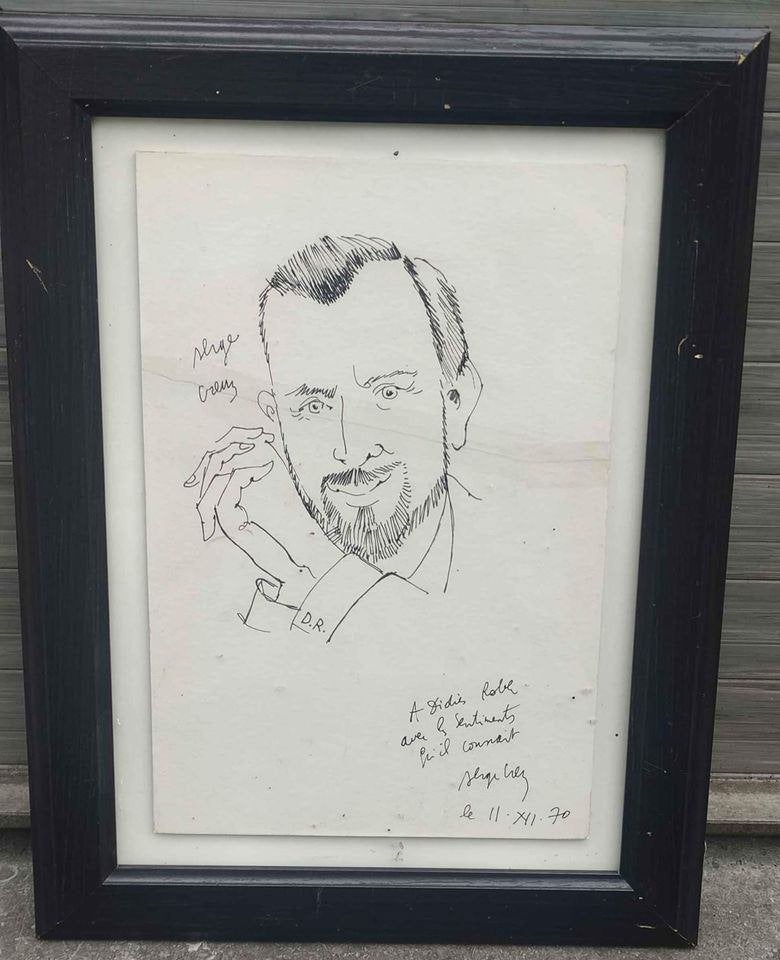 Dessin portrait signe Serge creuz, Antiquités & Art, Enlèvement ou Envoi, Dessin