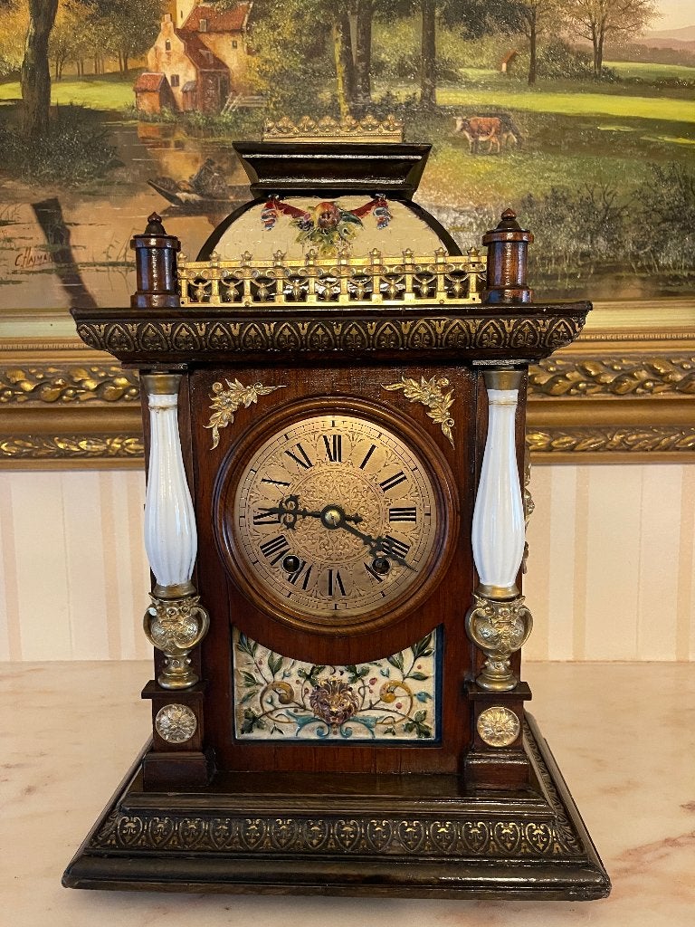 Zeer zeldzame mantelklok van Carl Werner (1832-1890), Antiek en Kunst, Ophalen