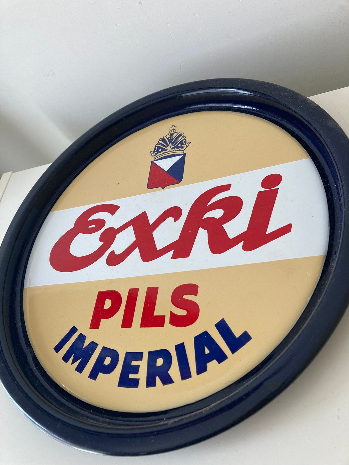 Emaillle Exki Pils Imperial bierplateau, Verzamelen, Ophalen of Verzenden, Zo goed als nieuw