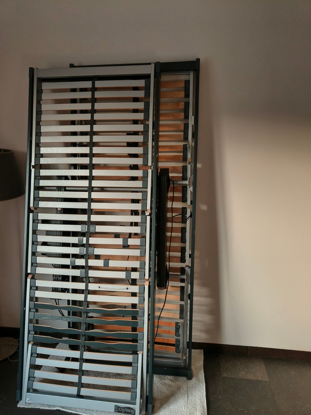 Elektrisch verstelbare lattenbodems van Bossflex, Ophalen, 70 cm of minder, Tweepersoons, Zo goed als nieuw