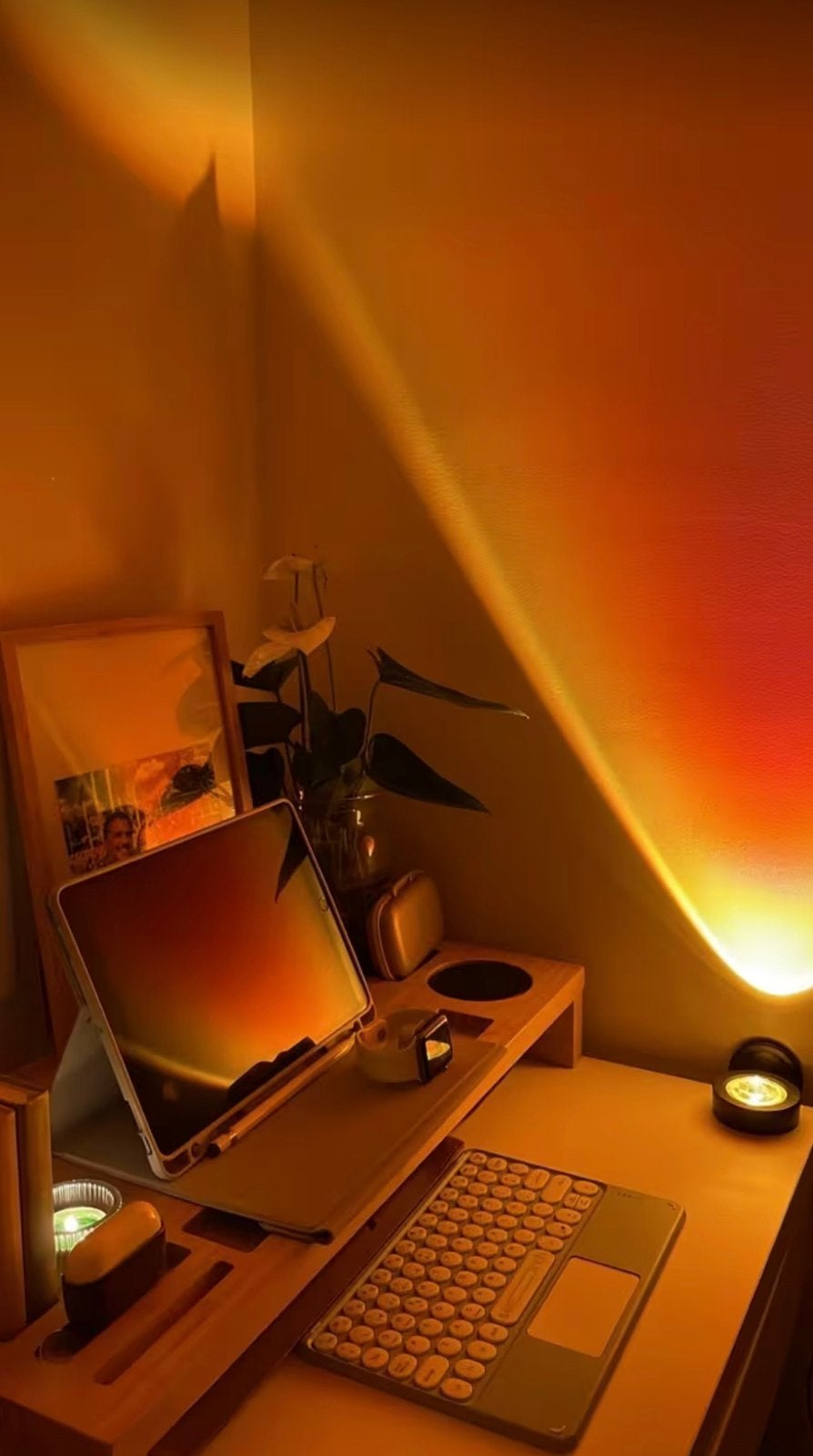 lampe - Sunset LED - Port USB - Neuf - Emballage d'origine, Enlèvement, Neuf, Lampe d'ambiance, Vintage