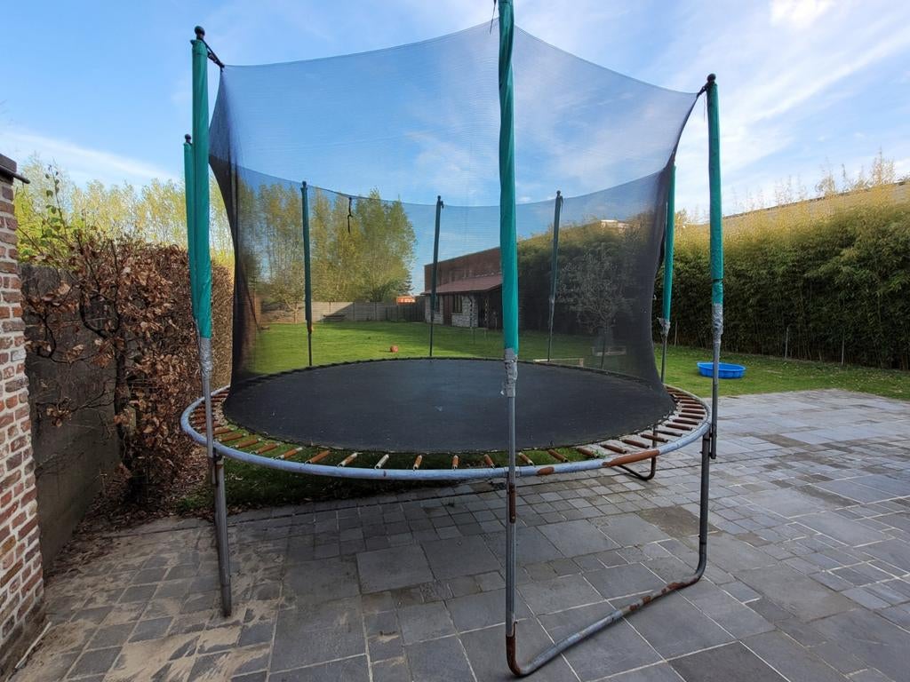 Grote trampoline 366cm met nieuw veiligheidsnet, Ophalen