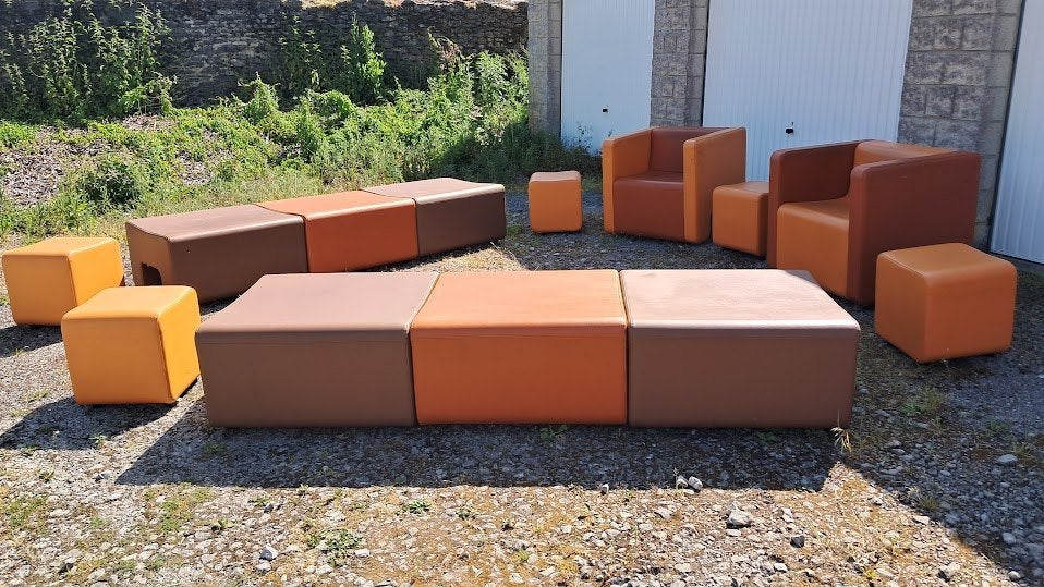 Woonkamer uit de jaren 80, Ophalen, Gebruikt, Leer