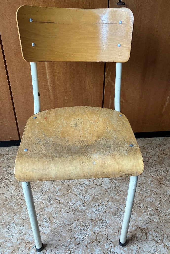Stoelen 4stuks vintage hout metaal, Huis en Inrichting, Ophalen, Hout