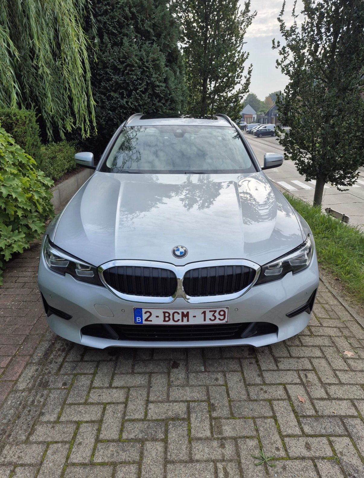 BMW 318d touring, Autos, Argent ou Gris, Achat, Toit ouvrant, Noir