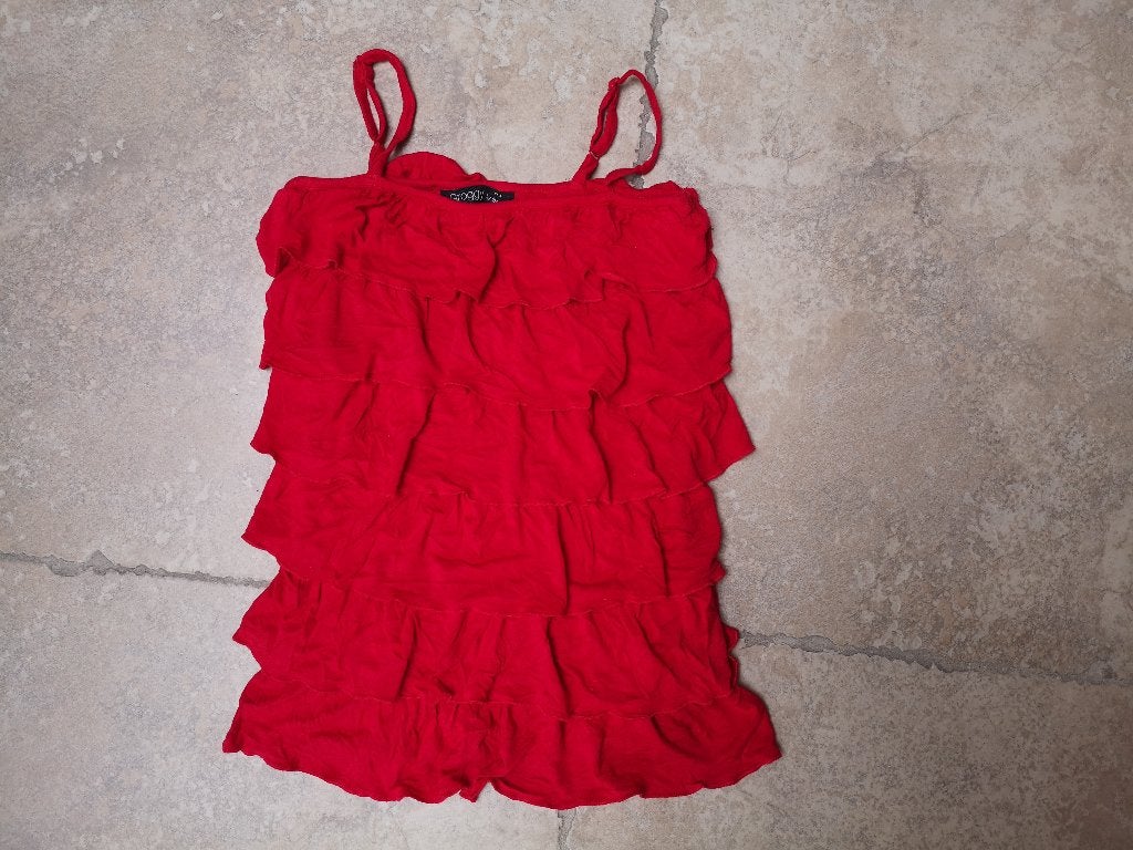 Merk JBC : rood laagjes topje mt 164, Kinderen en Baby's, Kinderkleding | Maat 164, Gebruikt, Meisje, Ophalen of Verzenden, Jurk of Rok