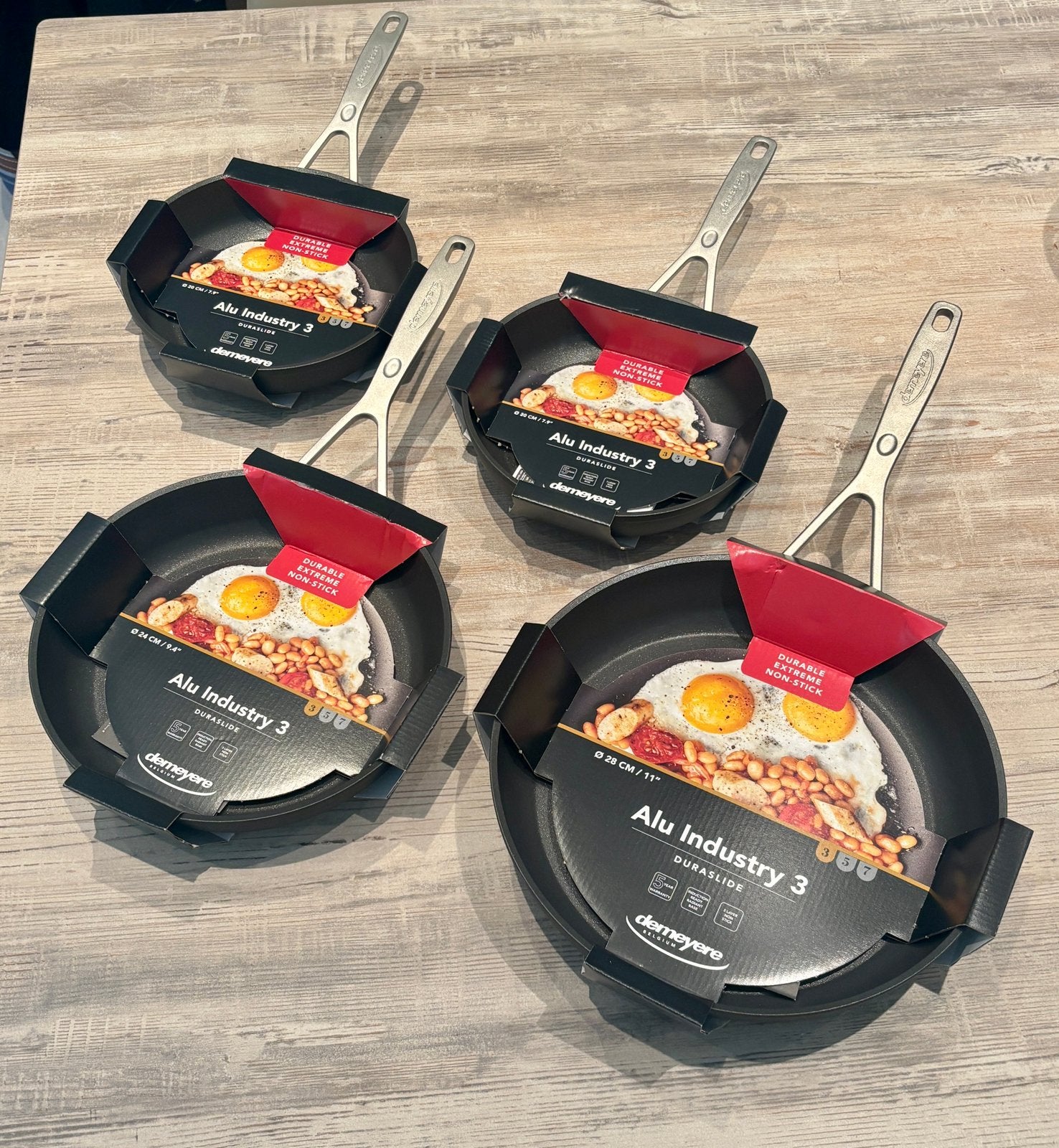 Ensemble de 4 casseroles Demeyere Industry 3 Duraslide, Neuf, Demeyere, Enlèvement, Casserole