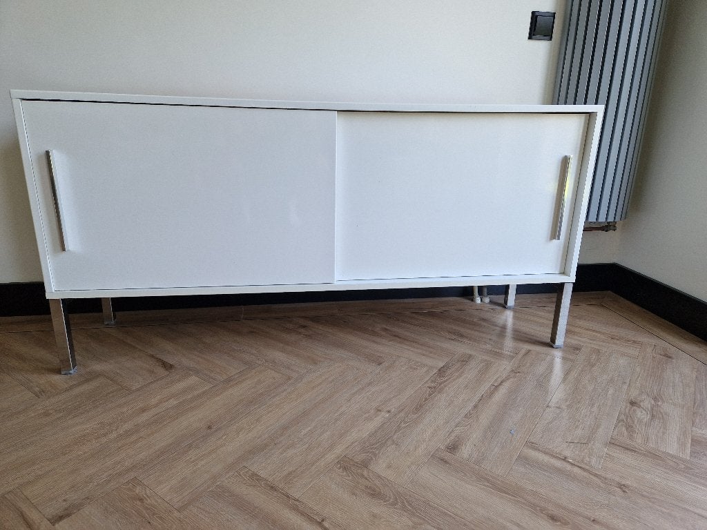 TV-meubel / dressoir, Ophalen, Wit hoogglans, Gebruikt, 150 tot 200 cm