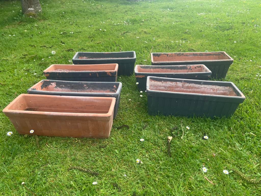 Lot jardinieres en terre cuite - A repeindre, Ophalen, Overige materialen, Gebruikt, Minder dan 30 cm