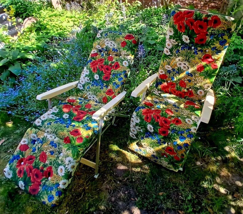 2 vintage tuinstoelen, Antiek en Kunst, Ophalen