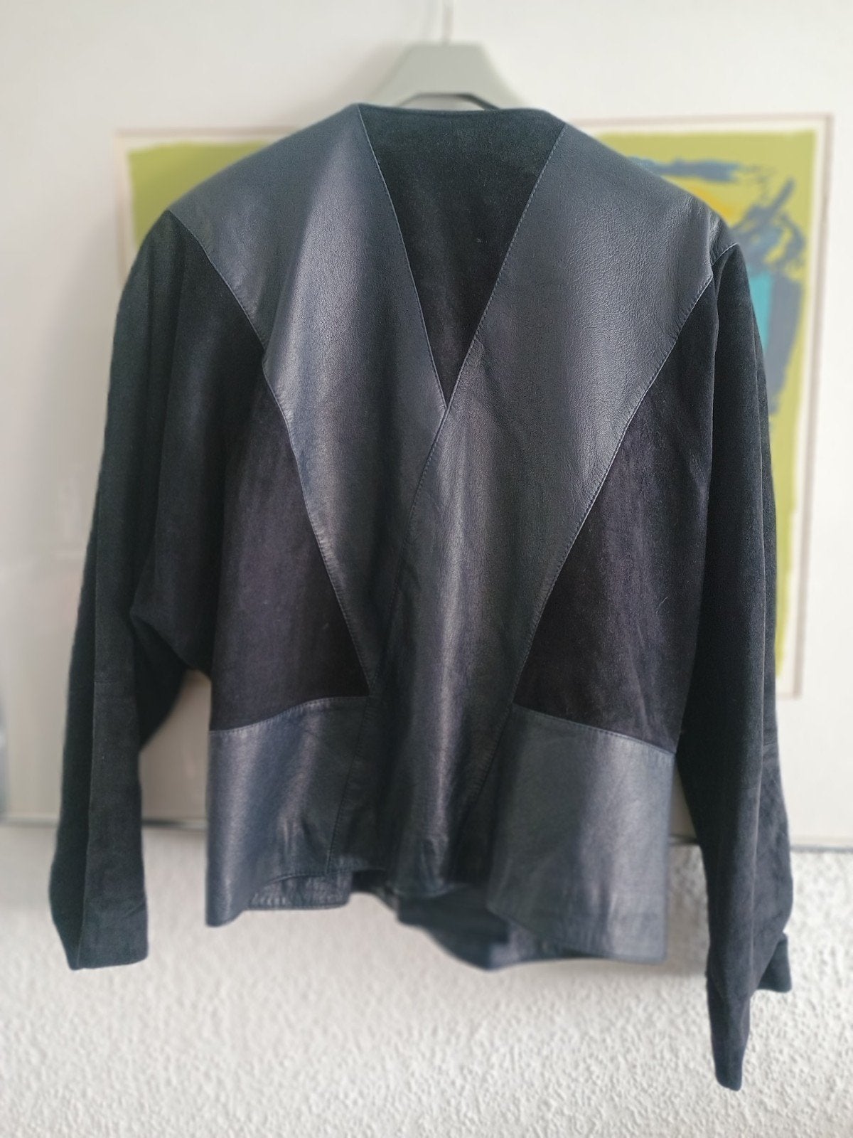 Pentic vintage suede jasje donkerblauw suede met leer S/M, Kleding | Dames, Pentik, Blauw, Ophalen of Verzenden, Maat 36 (S)