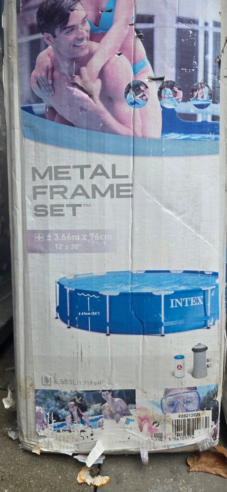 Intex Metal Frame zwembad met Zwembadverwarming 200euro, Tuin en Terras, Ophalen, Rond, Zo goed als nieuw, Opzetzwembad