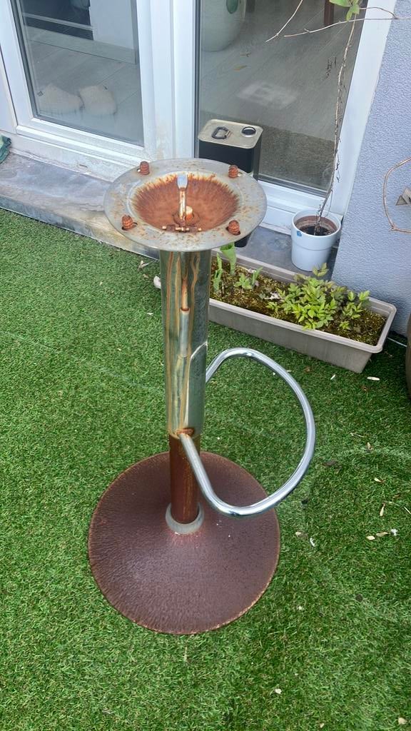 Pied tabouret en métal à restaurer GRATUIT, Gris, Vintage, Enlèvement, Utilisé