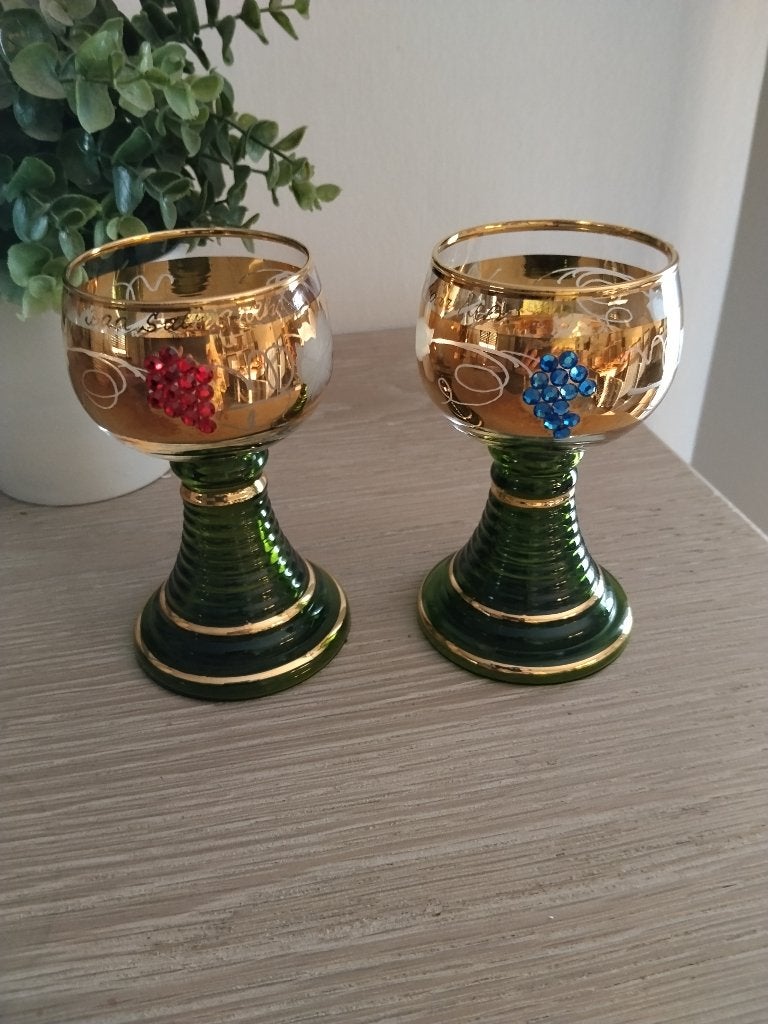 2 vintage wijnglazen, Enlèvement ou Envoi