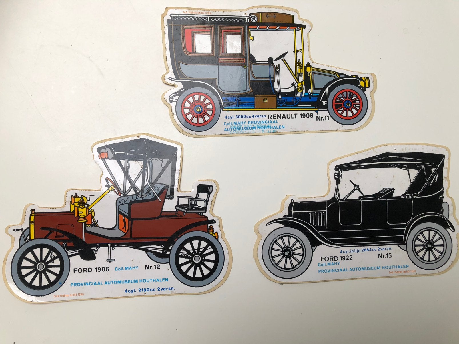 Oldtimer auto sticker Ford en Renault, Ophalen of Verzenden, Nieuw, Auto of Motor