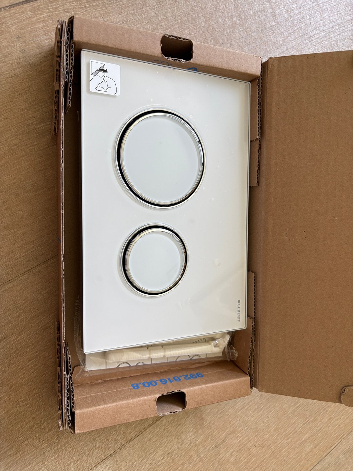 Geberit Sigma50 bedieningsplaat wit/chroom glas, Ophalen of Verzenden, Zo goed als nieuw, Chroom
