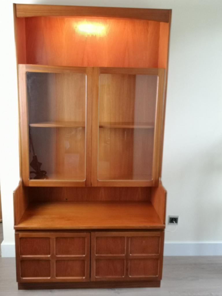 Prachtige Mid-century Nathan wandkast, Enlèvement, Teck