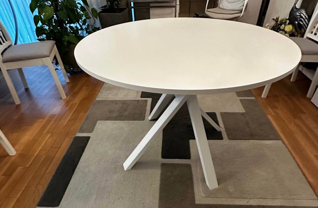 Table ronde blanche IKEA, Maison & Meubles, Enlèvement, Comme neuf