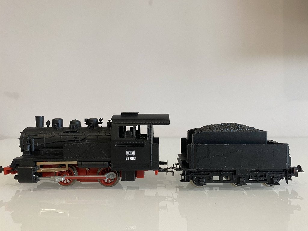 HO Piko trein, stoomloc DB 98003 met tender (669), Hobby en Vrije tijd, Gebruikt, Gelijkstroom, Locomotief, Piko