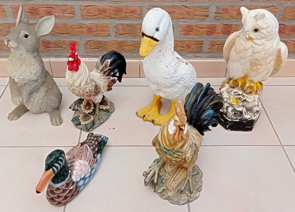 Stenen beeldjes, Tuin en Terras, Tuinbeelden, Ophalen, Gebruikt, Steen