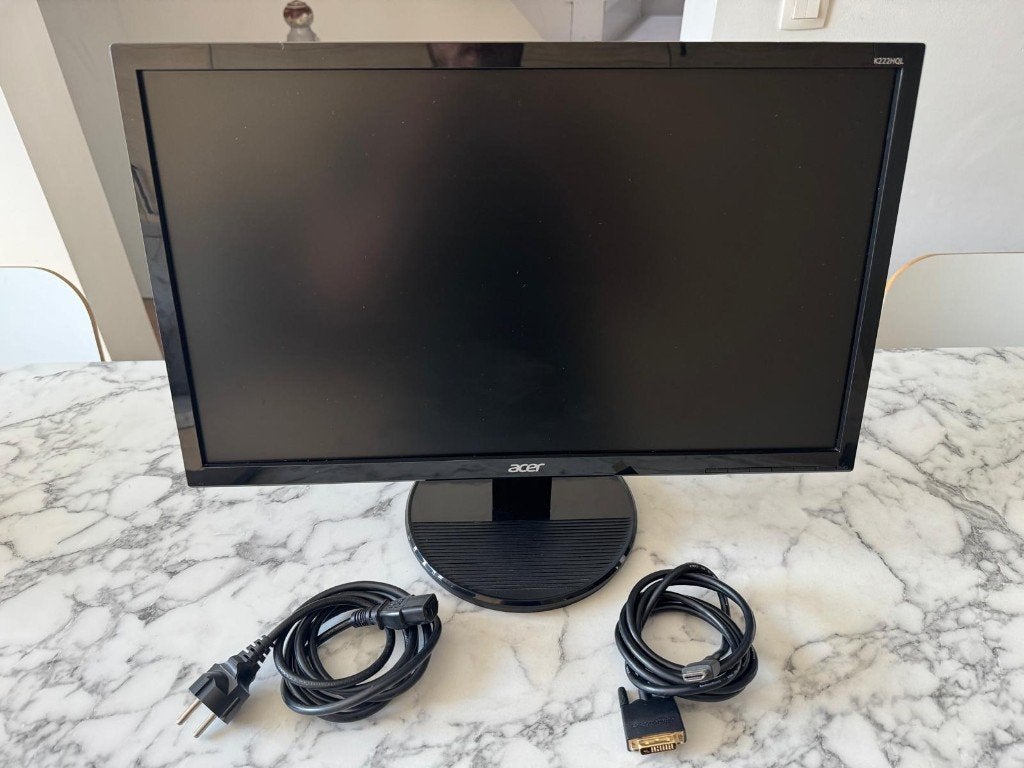 Acer K222HQL 1080p 21.5 inch monitor, 3 à 5 ms, DVI, Full HD, 60 Hz ou moins