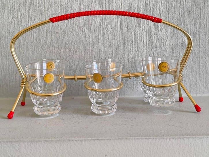 Vintage glazenset in standaard, jaren 50., Ophalen of Verzenden