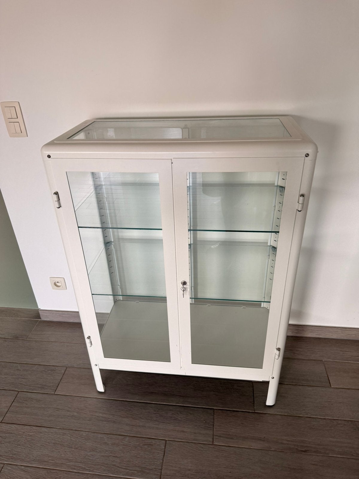 Vitrine blanche IKEA FABRIKÖR, 25 à 50 cm, Verre, Comme neuf, Enlèvement