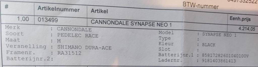 Elektrische  pedelec koersfiets cannondale , bosch motor, Fietsen en Brommers, Ophalen, Gebruikt, Overige merken