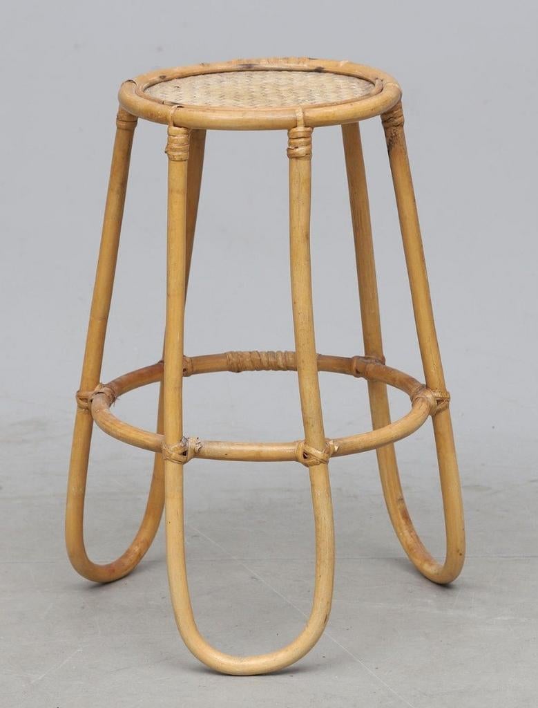 Tabouret de bar scandinave vintage en rotin, Maison & Meubles, Tabourets de bar, Enlèvement