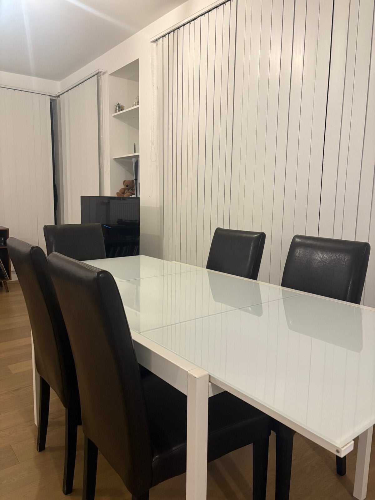 Ikea uitschuifbare glazen eettafel, Ophalen, Gebruikt, 50 tot 100 cm, Glas