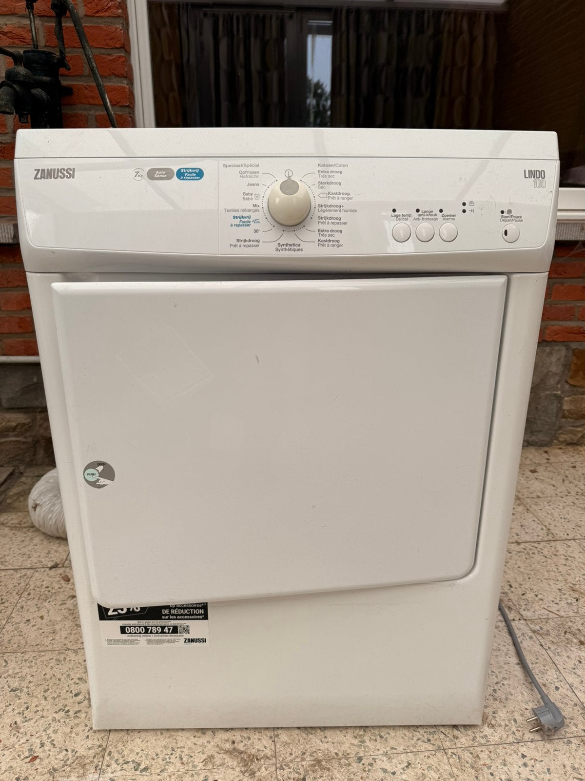 Droogkast Zanussi, Elektronische apparatuur, Ophalen, 6 tot 8 kg, Gebruikt, Luchtafvoer